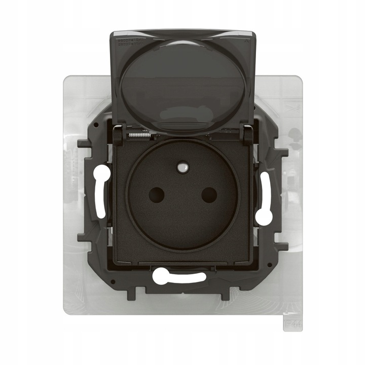 Priza electrica Legrand Niloe IP44, 16A-250V~, negru mat, cu cleme automate