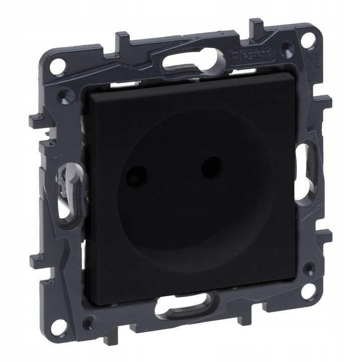 Priza Simpla Legrand Niloe Step, Neimpamantata, Negru, Cu Protectii