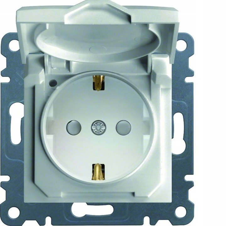 Priza SCHUKO cu protectie IP44, capac, alb