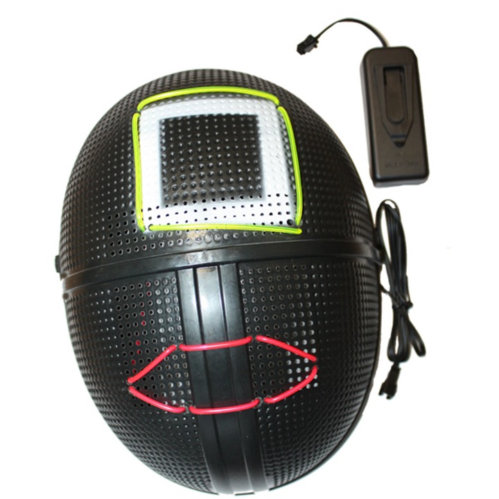 Masca Squid Game cu lumini intermitente, Mezőfi Team, patrat, adulti, elastic, 3 moduri iluminare