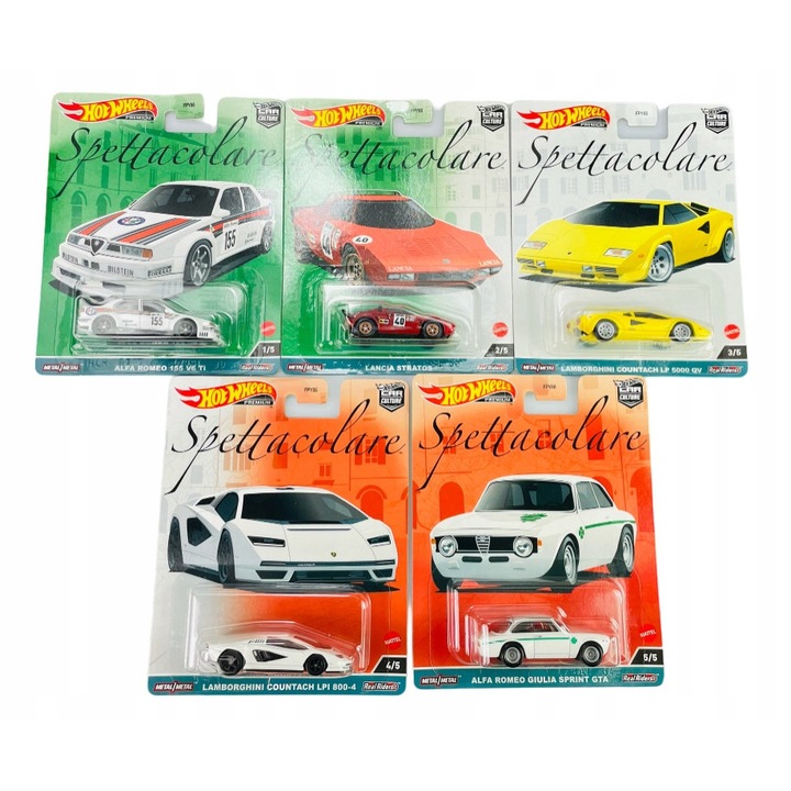 Set 5 Masinute Hot Wheels Premium Spettacolare 1:64 Metallic