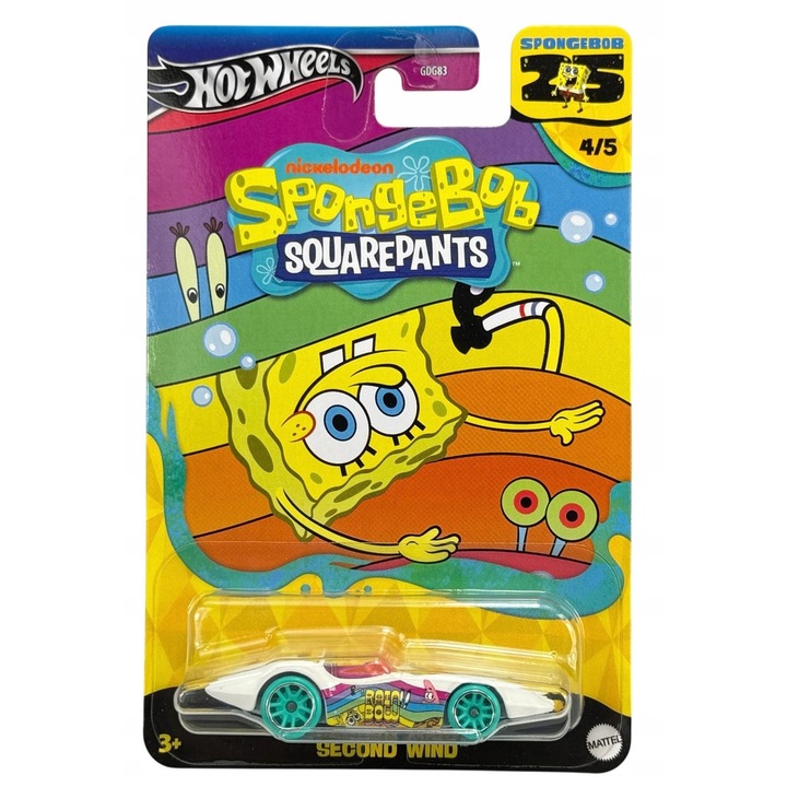 Masinuta Hot Wheels Second Wind Spongebob Metal Scara 1:64