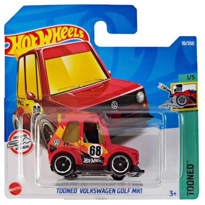 Hot Wheels TOONED VOLKSWAGEN GOLF MK1 kisautó, 1:64 méretarány