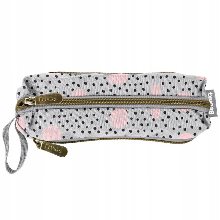 Piórnik BeUniq Dots - 3 compartimente, ideal pentru scoala si cosmetice