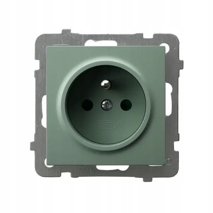 Единичен контакт Ospel AS зелен мат със заземяване GP-1GZ/m/84