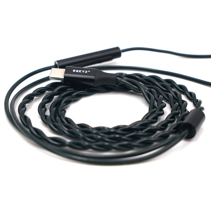 BQEYZ Ni кабел тип C, посребрен, зелен, с микрофон