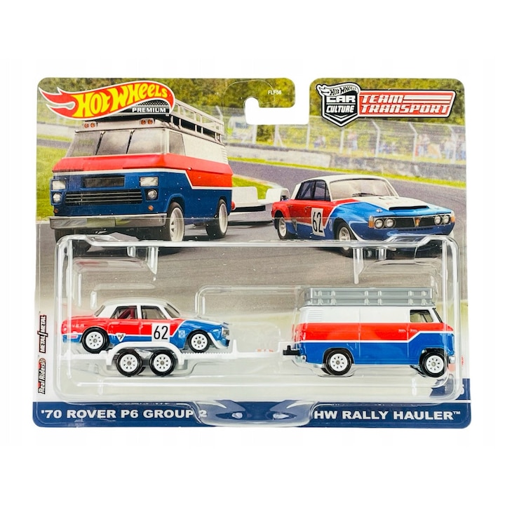 Hot Wheels Premium: Rover P6 + Rally Hauler, Set 2 Masinute
