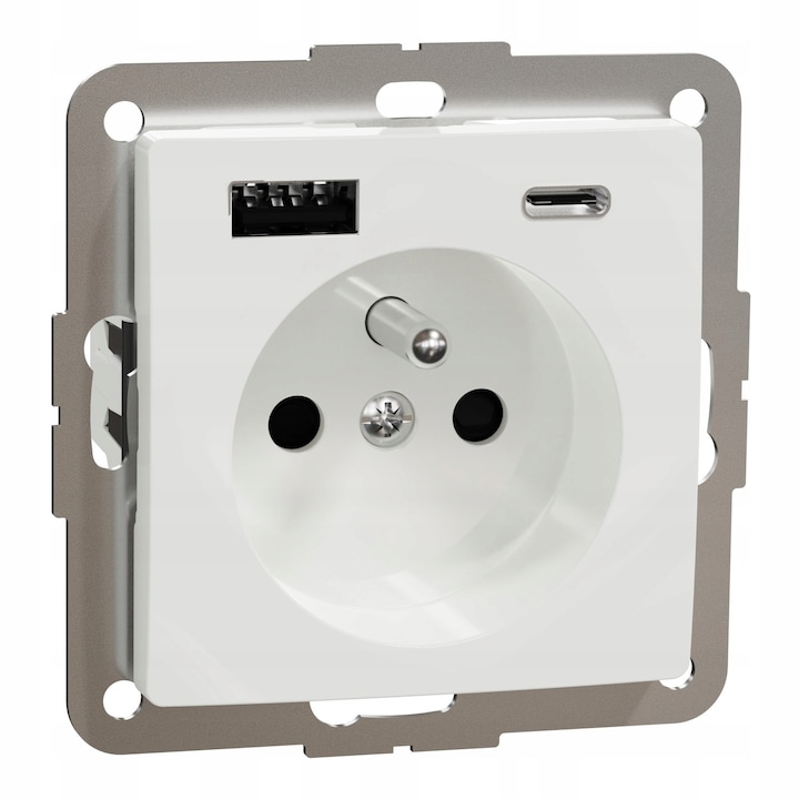 Priza Dubla USB A+C Schneider 2.4A Alba SDD111072