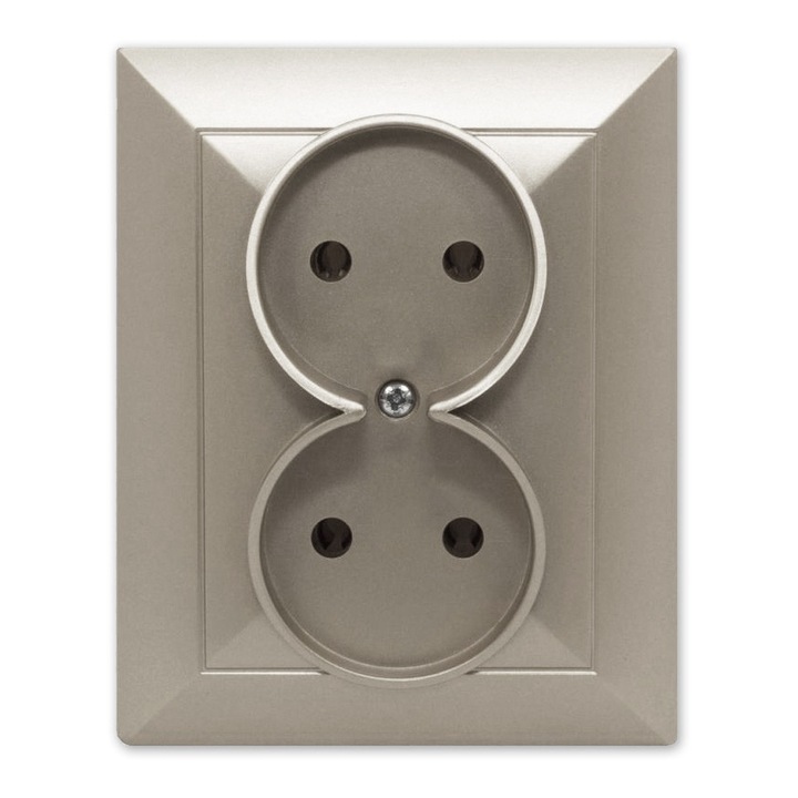 Priza Dubla Opal Timex Satinata (Piatra) - 16A, 250V