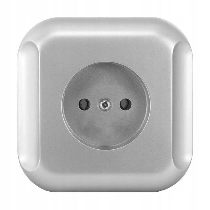 Priza electrica simpla Timex Topaz, argintie, montata, 16A