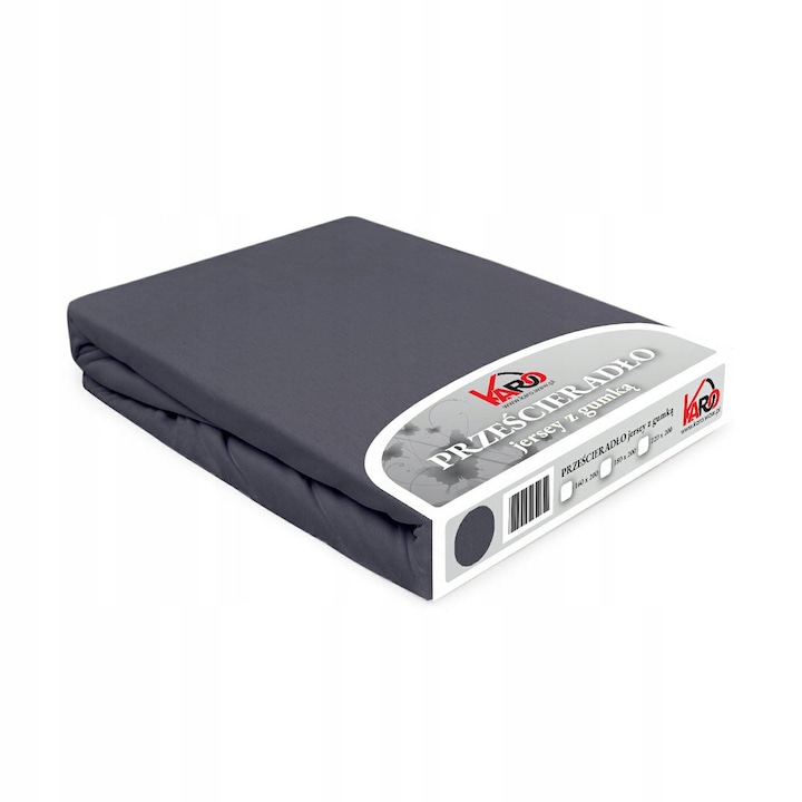 Cearsaf cu elastic Karo, 220x200 cm, bumbac antracit