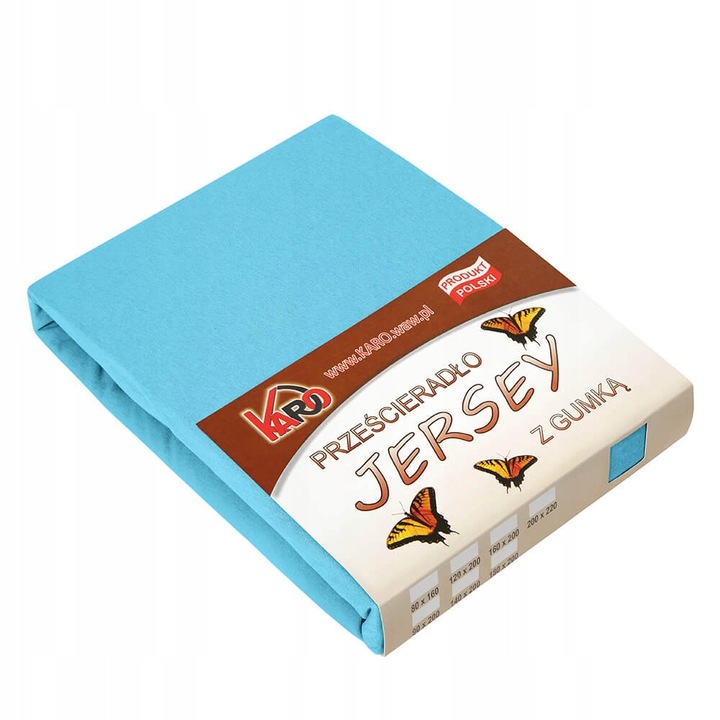 Cearsaf Jersey cu elastic 220x240 turcoaz, 150g/m², 100% bumbac