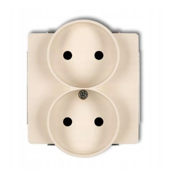 Priza Dubla 2x2P Bej KARLIK DECO, Fara Impamantare