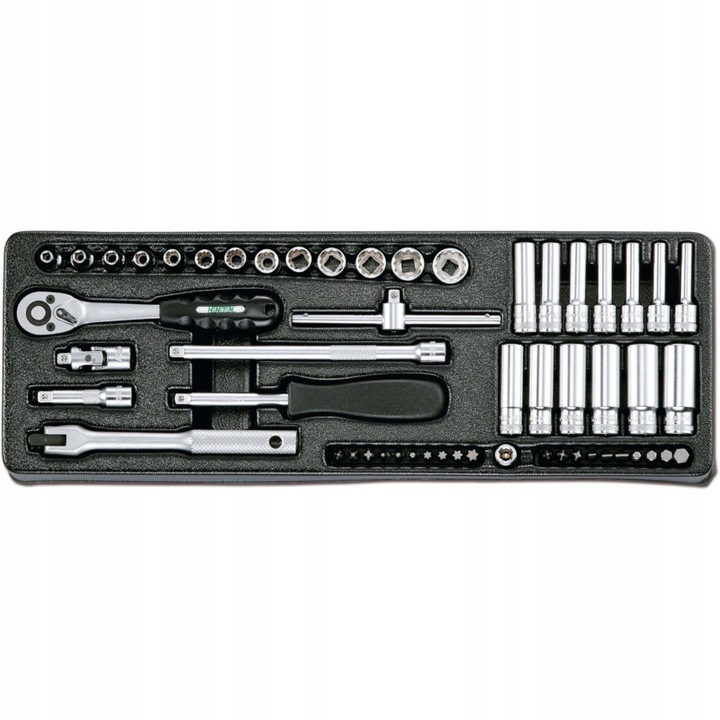 Set chei nasadate 1/4'', Honiton, 54 elemente, din otel CrV, diverse dimensiuni
