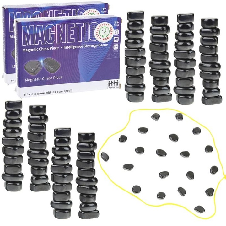 Joc de societate, Nobo Kids, 80 pietre magnetice, 1-4 jucatori, 9 ani+, 22x16x6cm