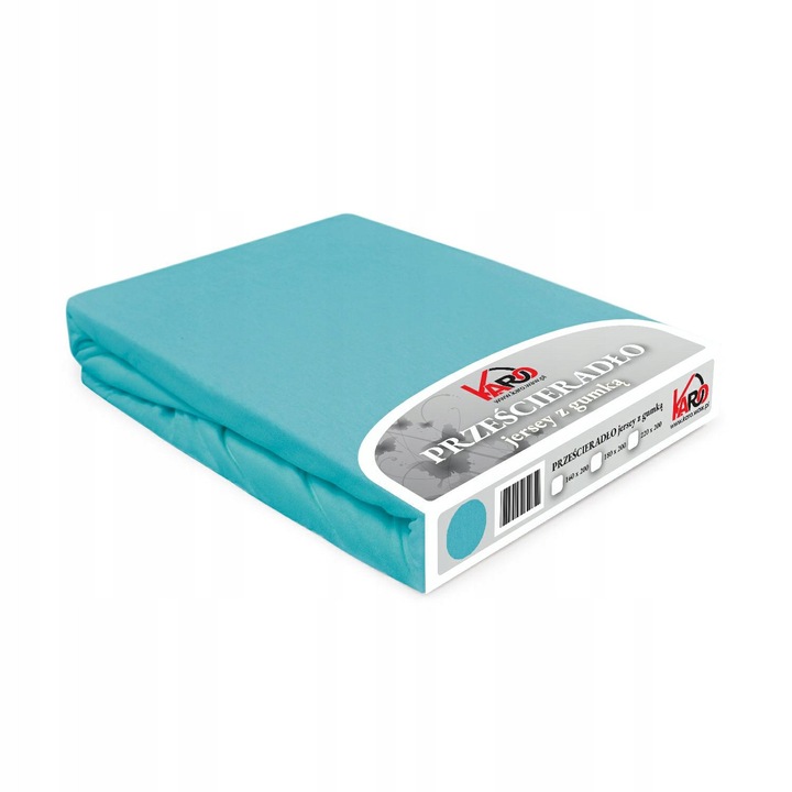 Cearsaf Jersey cu elastic 220x200 cm, Turcoaz, KARO Constance