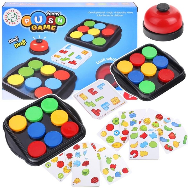 Nobo Kids oktatójáték, gyors korong logika, 40 kártya, 1-2 játékos, 3+ év, 27,5x5x20,5cm