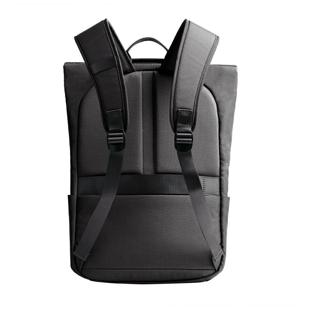 Rucsac pentru laptop waterproof Uniq Arden RPET, Compatibil cu laptop de 16 inch, 36.3 x 25.1 x 1.9 cm, Negru