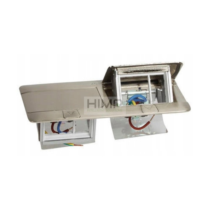 Priza incastrata Legrand INOX, 6 module, pentru pardoseala