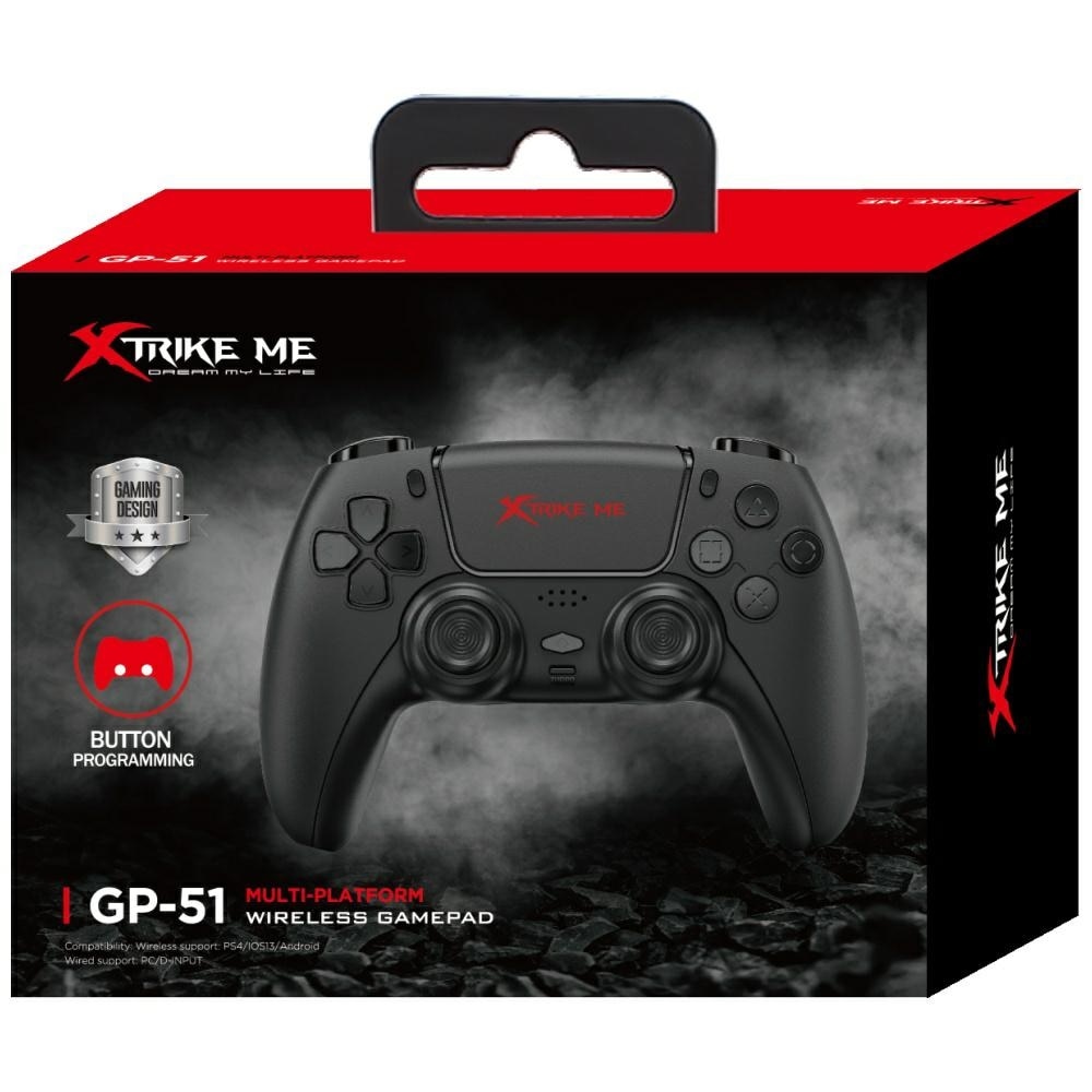 Безжичен контролер XTRIKE ME GP-51 за PC, Steam, Android, iOS и PS4 ...