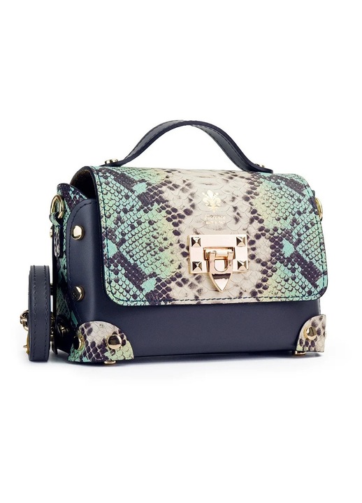 Poseta Piele Natalia - Multicolor 1, Geanta Casual din Piele Naturala, Geanta, Genti