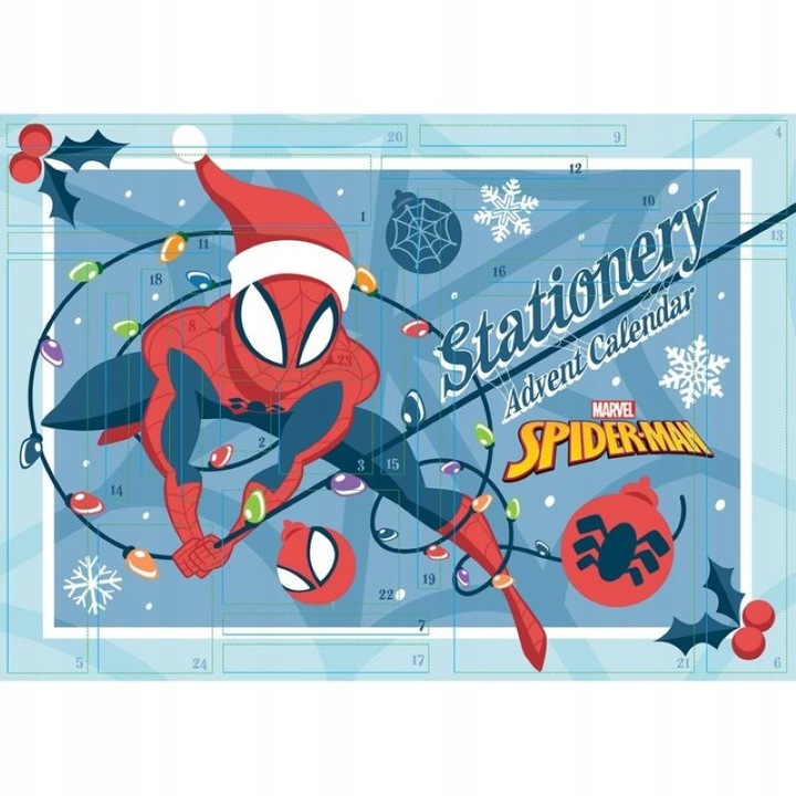 Коледен календар Spiderman Advent, 25 x 35 x 3 см