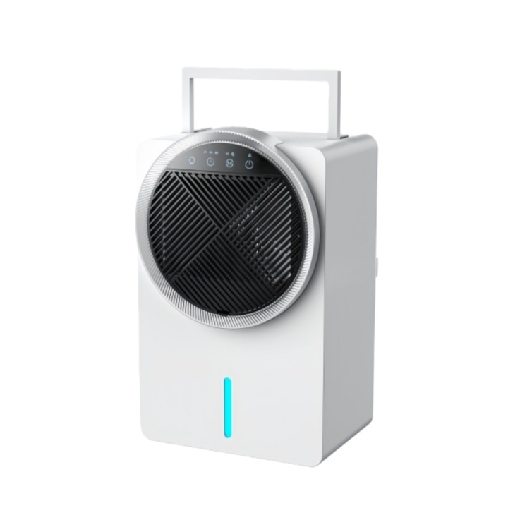 Dezumidificator portabil cu rezervor de apa de 2000 ml, capacitate zilnica de dezumidificare de 3 litri, lumina de noapte si functie de temporizator, oferind un mediu confortabil. Alb