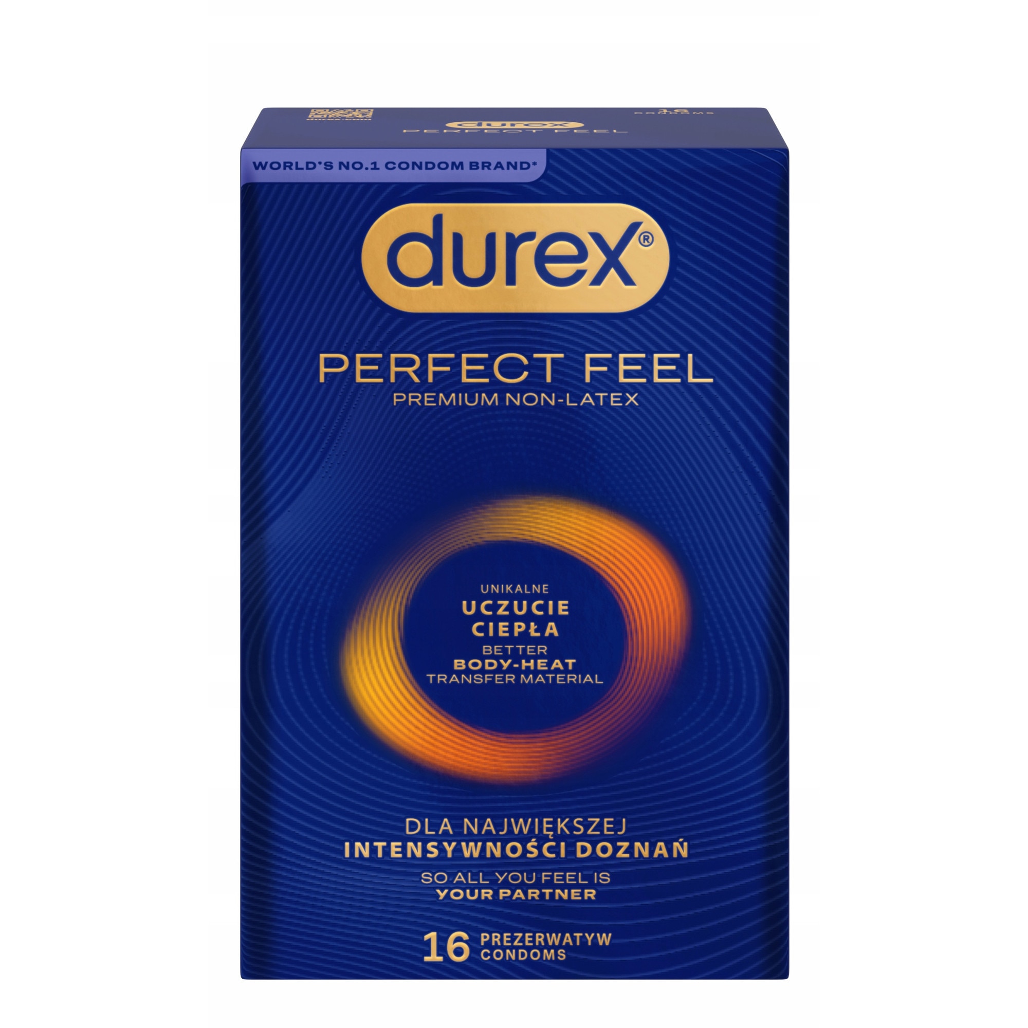 Prezervative Durex Perfect Feel 16 buc. Incalzire subtire Fara latex ...