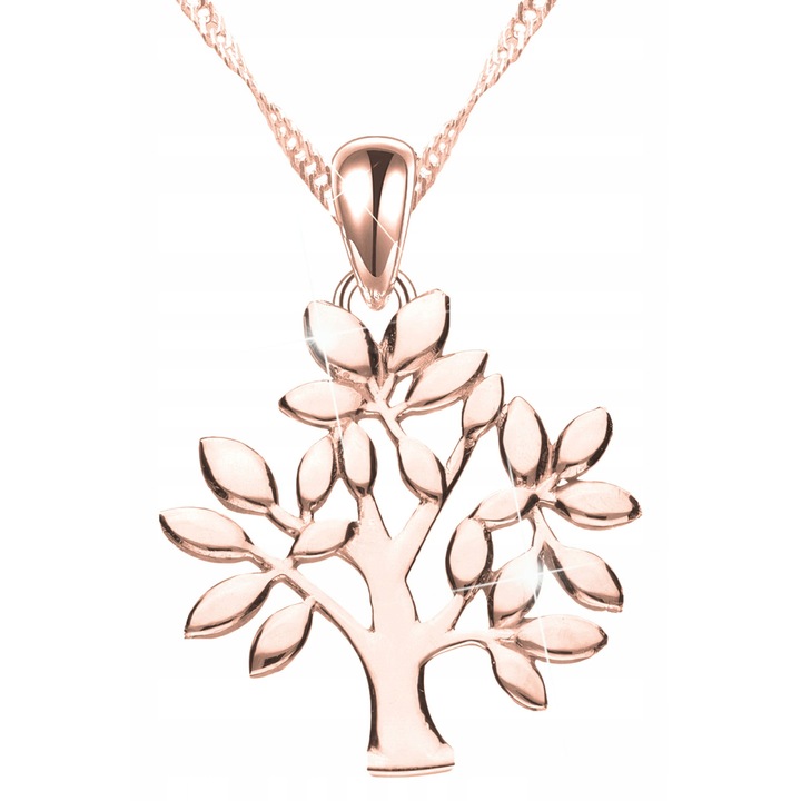 Colier Larezo, argint 925, placat cu aur roz, 42cm + 3cm, 26x18mm