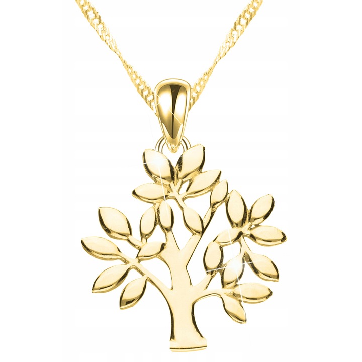 Colier argint 925, model Copacul Vietii, 42cm + 3cm, 26x18mm, Larezo, auriu