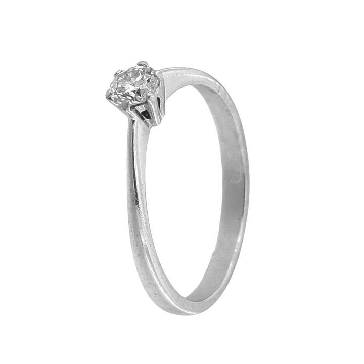 Inel de Logodna din Aur 18K decorat cu Diamant Natural Incolor 0.20ct. I-J I1 Masura 50 1.66g