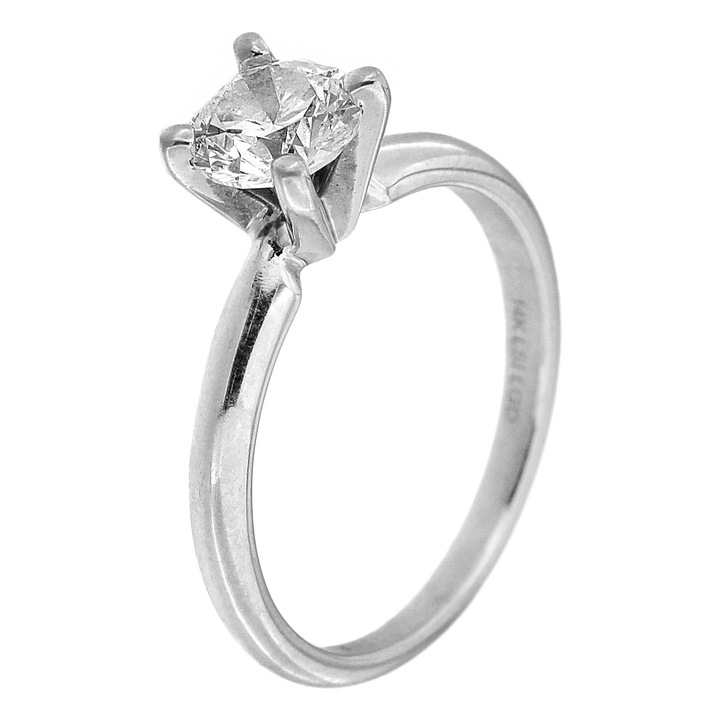 Inel de Logodna din Aur 18K decorat cu Diamant de Sinteza CVD Incolor Labgrown IGI 50J7669023 1.02ct. E SI2 Masura 54 3.09g
