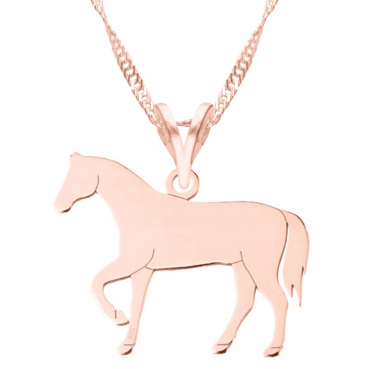 Colier Larezo, argint 925, placat cu aur roz, 42cm + 3cm, design cu animal