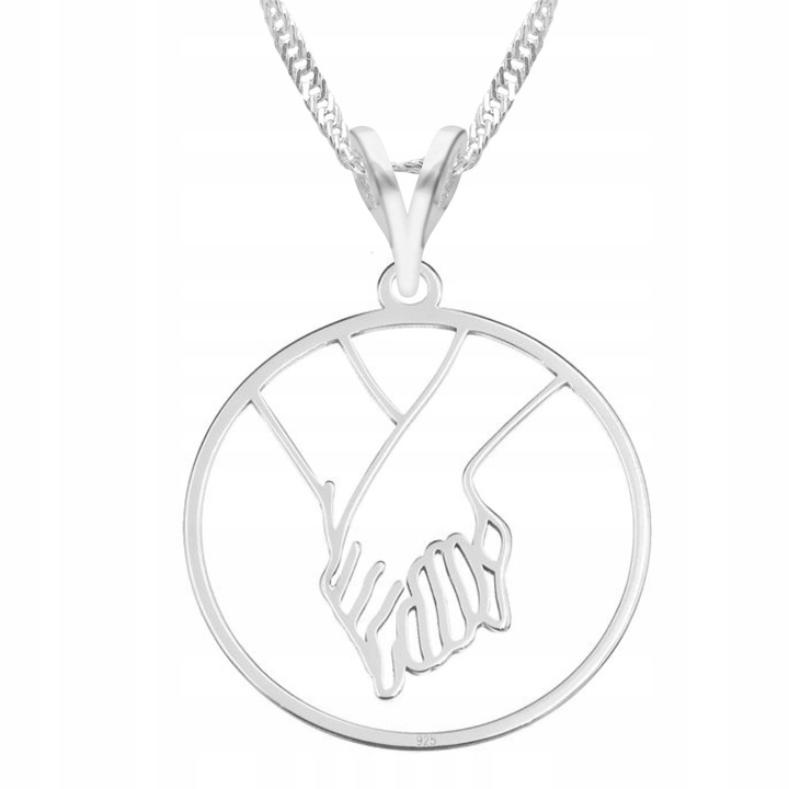 Colier argint 925 Larezo 42cm + 3cm, design cerc, set complet cu cutie