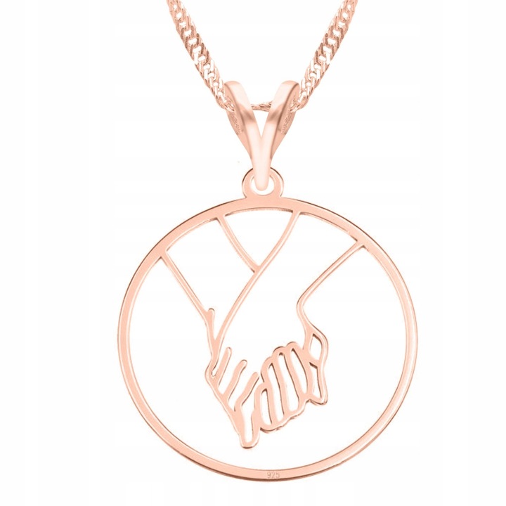 Colier Larezo, argint 925, placat cu aur roz, 42cm + 3cm, design inima, set complet cu cutie si certificat de calitate