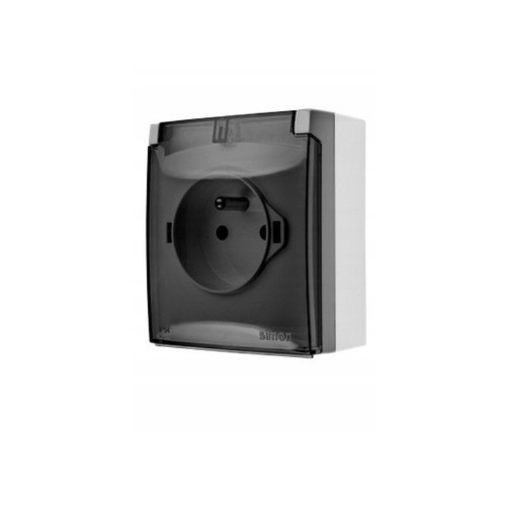 Priza Simon AQUACLICK IP44 Gri, Montaj Exterior, 16A