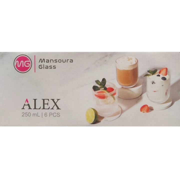 Set 6 Pahare Mansoura Alex – 250 ml, Sticla Transparenta