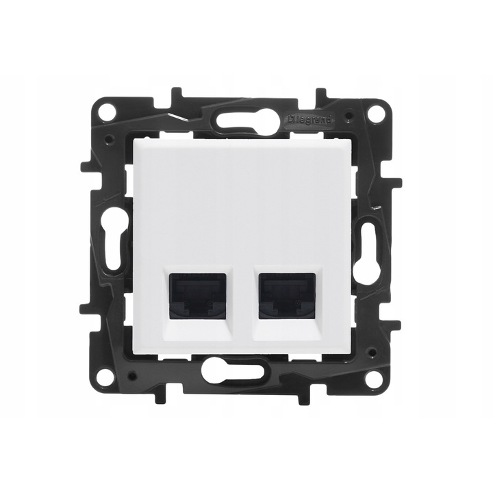 Gniazdo 2x RJ45 Legrand Niloe Step 3HKLSD8SBP6, cat. 5e UTP, alb