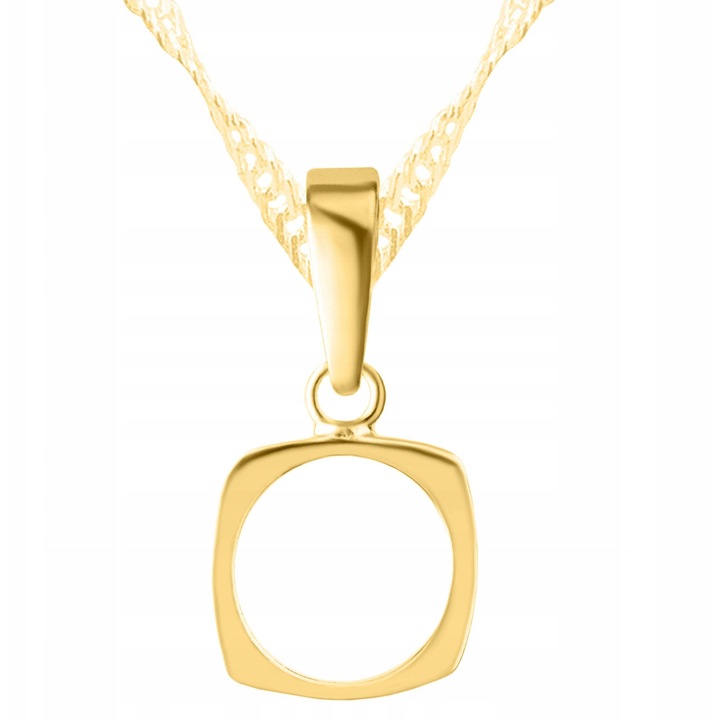 Colier geometric din argint 925 placat aur 585, 42cm