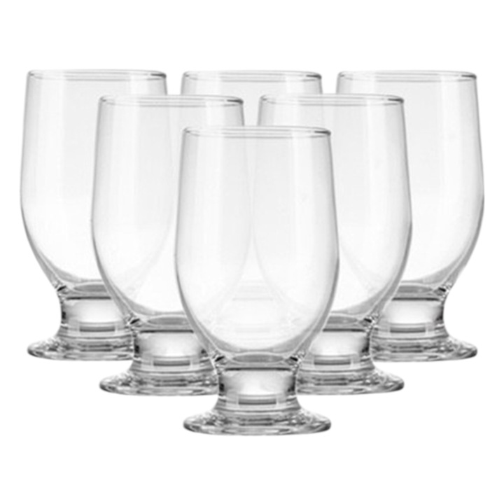 Set 6 Pahare LAV Rena – 305 ml, Sticla Transparenta Premium, Design Elegant si Modern pentru Apa, Sucuri si Cocktailuri
