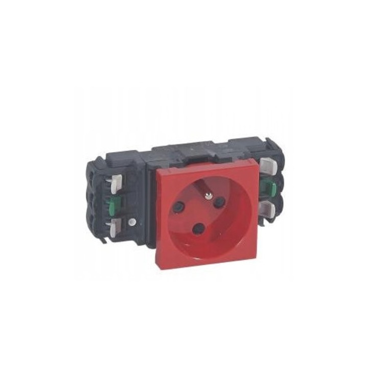 Priza MOSAIC Legrand DLP 2P+Z Rosu, 16A, 250V~, Cu Impamantare