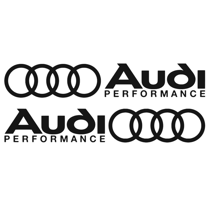 Set 2 stickere auto tuning pentru Audi RS, Audi Performance, rezistente, 40cm, negru