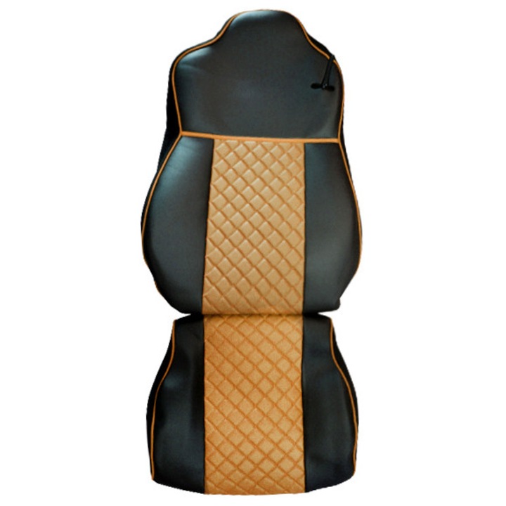 Huse scaune, pentru Mercedes Actros, Euro 6, 2015 – 2021, piele ecologică, negru cu galben, set