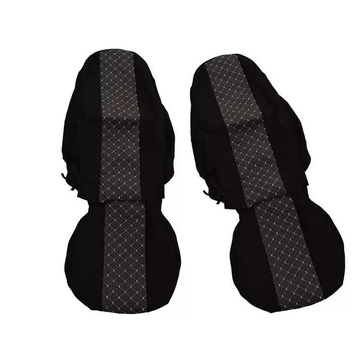 Huse pentru scaune, pentru Volvo FH13, 2013+, poliester + elastan, negru cu gri, set