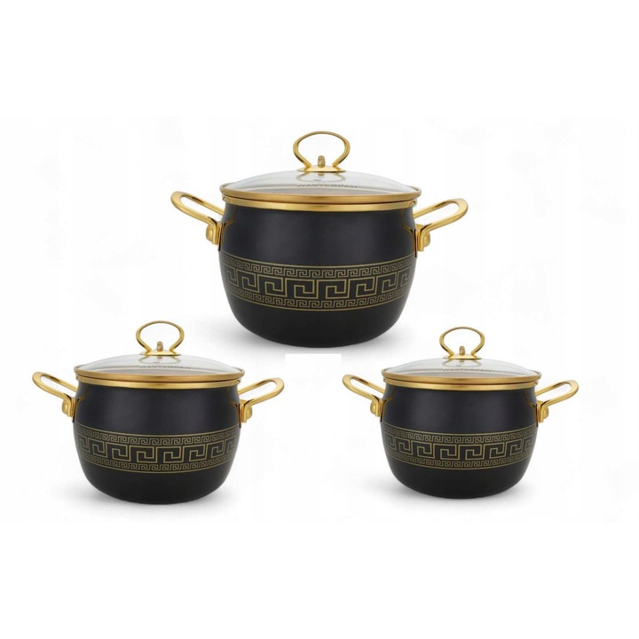 Set 6 Oale Emailate, Inductie, Gaz, Calitate Superioara