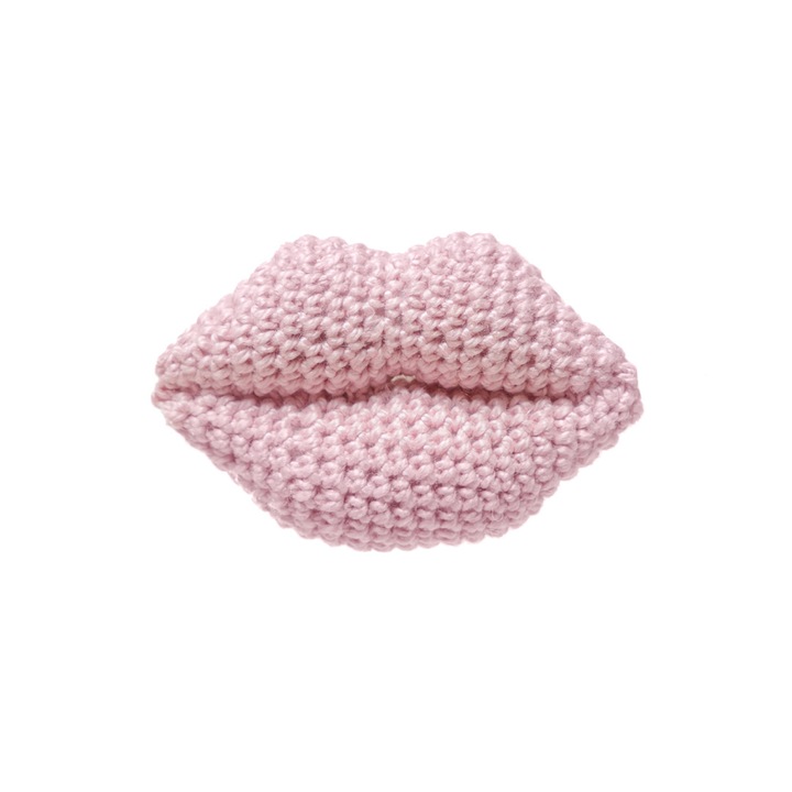 Brosa You by Tokarska, handmade, 100% bumbac, roz