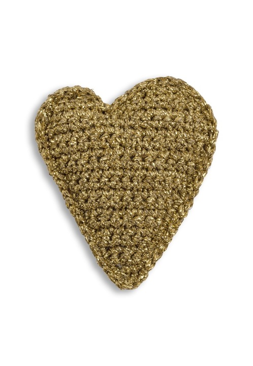 Brosa crosetata in forma de inima, You by Tokarska, aurie, unica