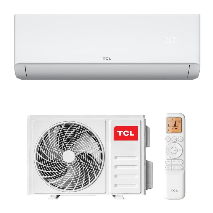 Aparat de aer conditionat TCL SaveIN 12000 BTU, A++, AI Energy Saving, Purificare avansata cu Ioni Bipolari, Jet de aer 4D, WiFi, Mod Hotel, cu kit de instalare