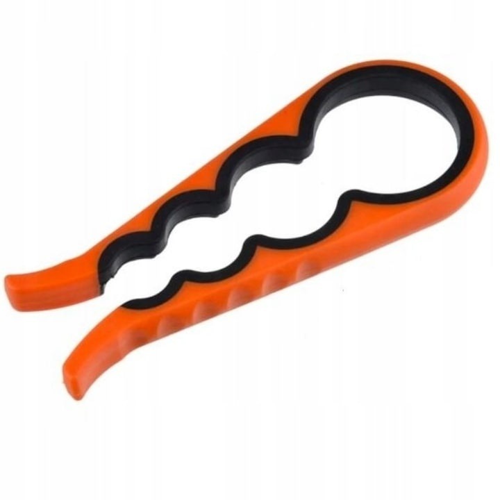 Desfacator universal pentru borcane si sticle, din plastic, portocaliu – 4 dimensiuni, design anti-alunecare, ideal pentru orice bucatarie
