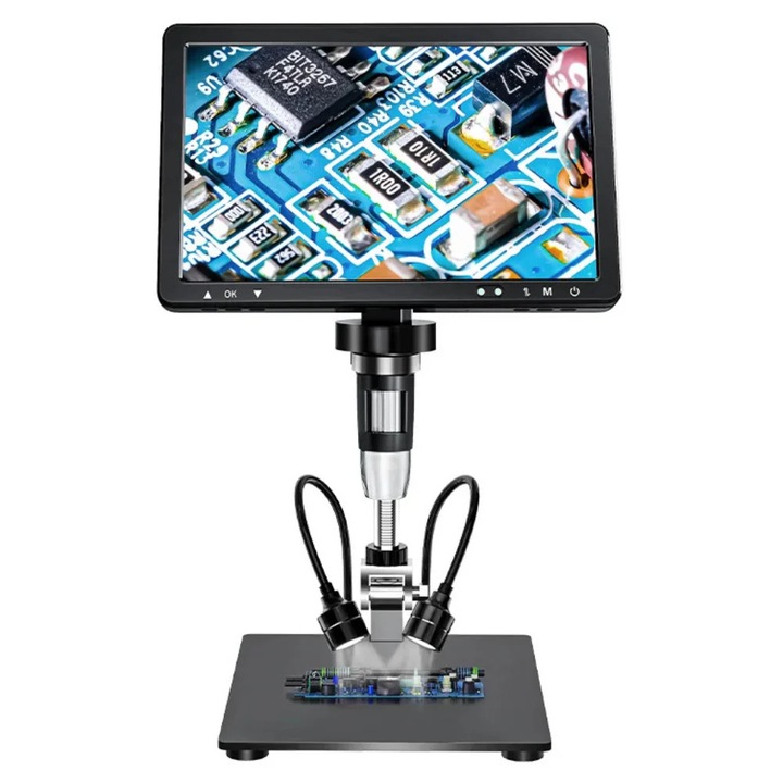 Microscop digital, ecran de 10, 1 inci 1080P, camera de 20MP, 8 lumini LED, tip C